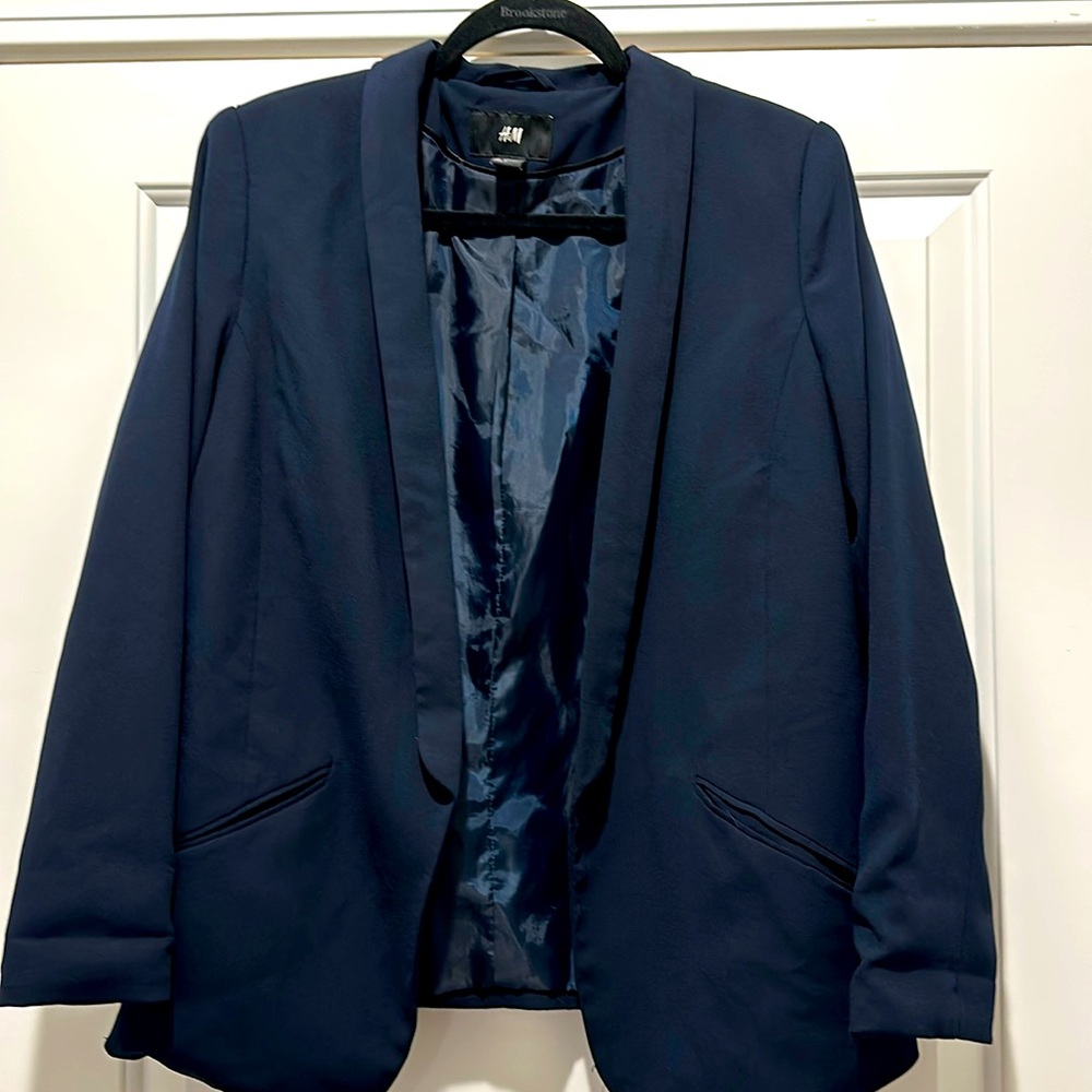 H&M Navy Blue Blazer Size 14